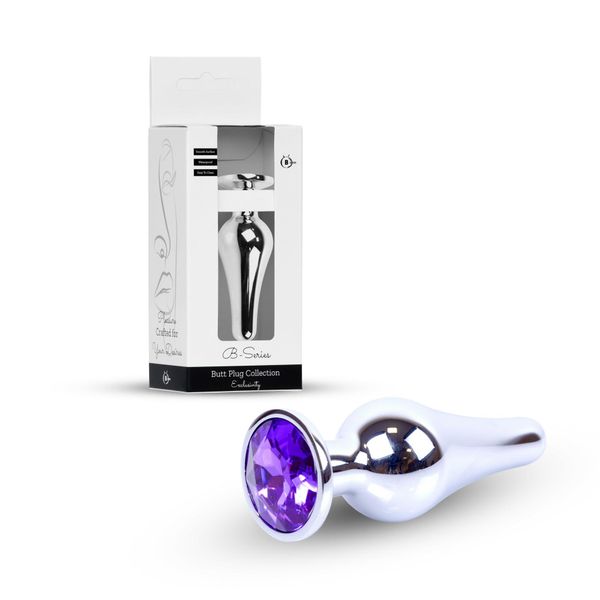 Plug-Jewellery Silver Butt Plug- Purple zdjęcie 10
