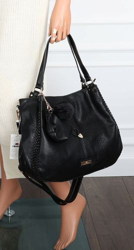 Torebka Damska Shopperka włoska marka CHARRO Pojemna A4 Torba CH6626 Czarna na Arena.pl