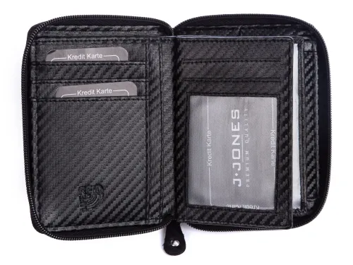 portfel męski czarny j jones zapinany na zamek – klasyczny i praktyczny na Arena.pl