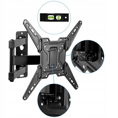OBROTOWY UCHWYT DO TELEWIZORA TV LED LCD WIESZAK MOCNY ŚCIENNY 22-65 CALI na Arena.pl