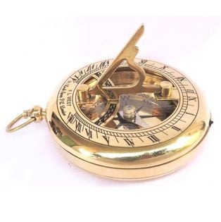 Mosiężny zegar słoneczny z kompasem