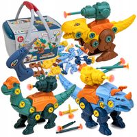 DINOZAURY DO SKRĘCANIA ROZKRĘCANIA Zestaw 3 FIGURKI z wyrzutniami STRZAŁKI