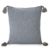 Poszewka dekoracyjna z pomponami POLY 45X45 srebrna