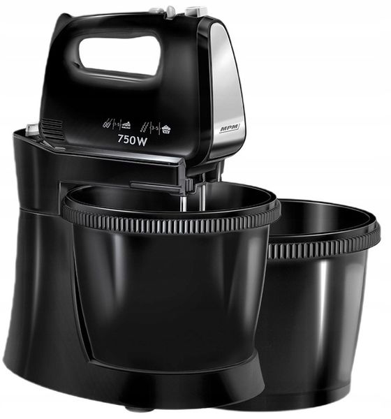 Mikser MPM MMR-22Z/C 750W 5 prędkości Funkcja Turbo 2 misy o pojemności 3l zdjęcie 1