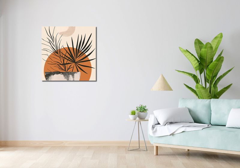 Obraz 70x70cm Palmowy Zachód zdjęcie 2