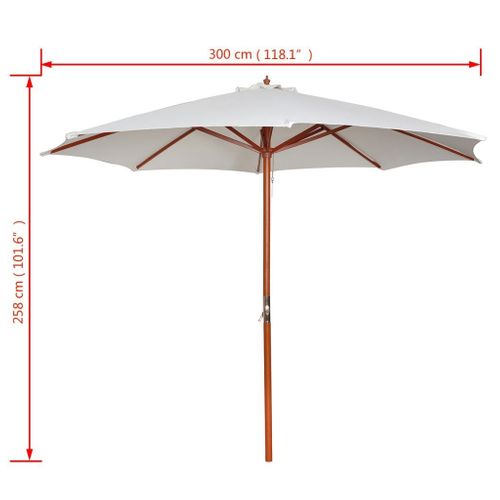 Parasol 300x258cm biały VidaXL na Arena.pl