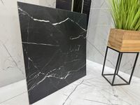 Płytka Gresowa 60x60 Czarny Antracyt Marmur Żyłkowany Matowa Kamień