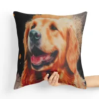 Poduszka Golden Retriever - Poduszka Dekoracyjna Tył poduszki: - Musztardowy