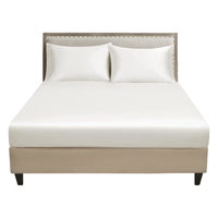 Prześcieradło satynowe z gumką 140x200 cm białe gładkie na wysoki materac