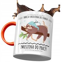 Kubek Pomarańczowy Dla Babci Babuni Na Dzień Babci Z Nadrukiem Ze Zdjęciem