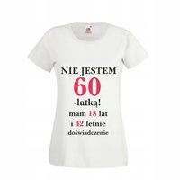 TOP Koszulka URODZINY prezent NIE JESTEM 60-LATKĄ