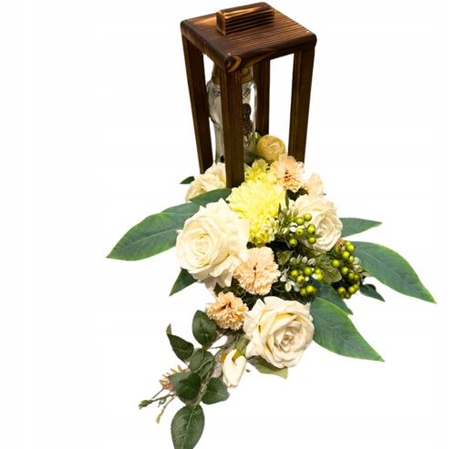 Lampion Na Cmentarz Baza Na Stroik Duży 39 cm XXL + Serduszko z Grawerem na Arena.pl