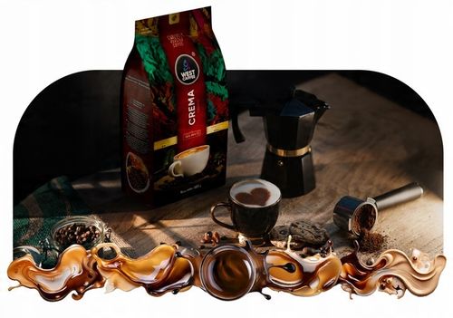 Kawa ziarnista - Crema Tropic - 100% Arabica 1kg Świeżo Palona WEST CAFFEE na Arena.pl