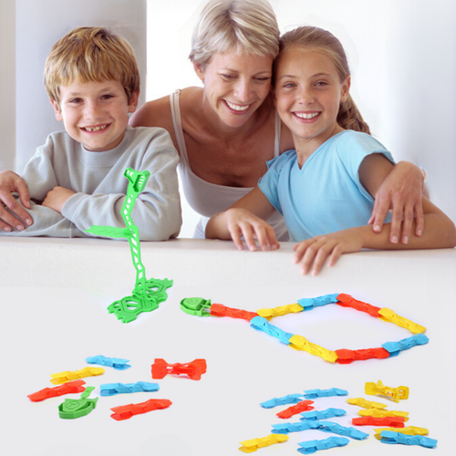 Zestaw Do Układania Kolorowe Klocki Domino Skaczące Klipsy 72 Elementy na Arena.pl