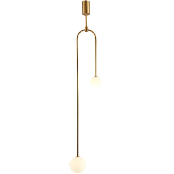 Zwisowa lampa łuk Loop ST-8928S brass Step balls do sypialni loft mosiądz zdjęcie 1