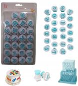 LITERY DUŻE LITERKI ALFABET WYKRAWACZE FOREMKI DO MASY CUKROWEJ DO TORTU