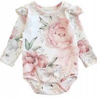 TWIGGY kwiatowe body z falbanką przy rękawie 74