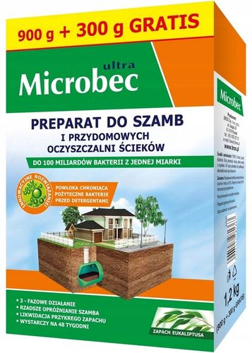 BIO MICROBEC ULTRA PREPARAT ŚRODEK DO SZAMB 10x MOCNIEJSZY BAKTERIE 1,2kg na Arena.pl