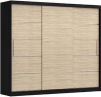 Szafa przesuwna ALBA II 250x61 CZARNY/SONOMA półki pojemna PRODUCENT