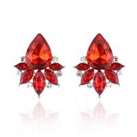 Kolczyki sztyfty cyrkonie czerwone