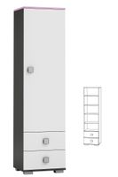 meble dziecięce młodzieżowa szafa pokój dziecka PINK Y2 półki szuflady