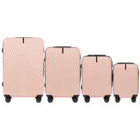 SN120 SWAN, Komplet 4 walizek ABS+ (L,M,S,XS) Wings, PINK