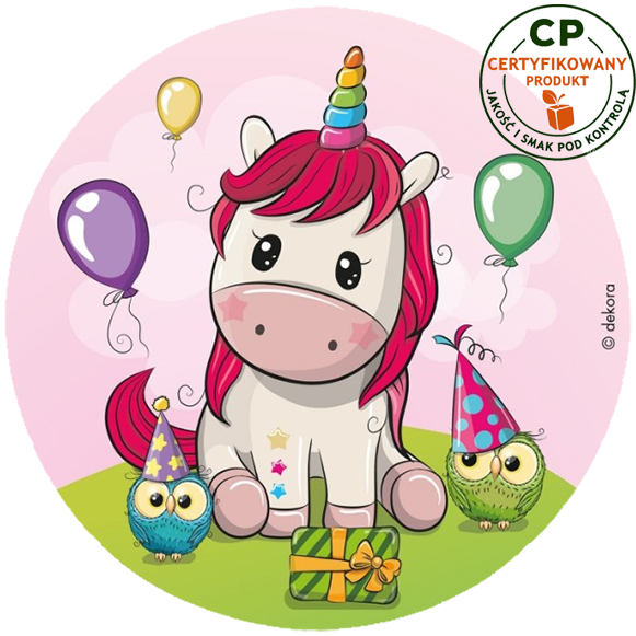 Opłatek na tort Jednorożec zdjęcie 1