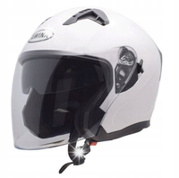 OTWARTY KASK MOTOCYKLOWY BIAŁY POŁYSK SKUTER CHOPER HOMOLOGACJA BLENDA S