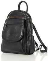 Plecak skórzany damski perfekcyjna organizacja - MARCO MAZZINI czarny