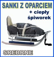 PICCOLINO SREBRNE Sanki ze spiworkiem OPARCIE