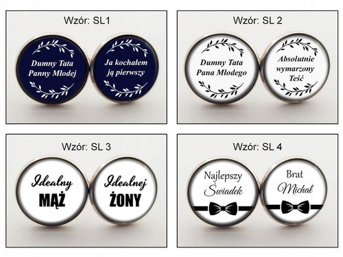 FINIA Spinki do Mankietów do z Datą Ślubu dla Pana Młodego Ślub Data na Arena.pl