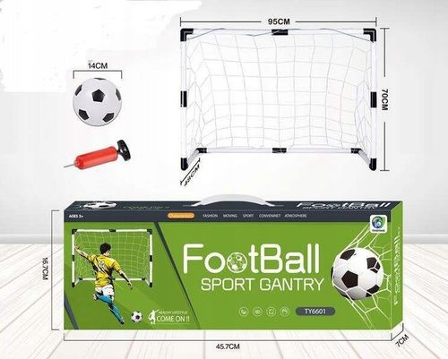 BRAMKA PIŁKARSKA ZESTAW DLA DZIECI 2 x BRAMKI PIŁKARSKIE 2 x PIŁKA + POMPKA na Arena.pl