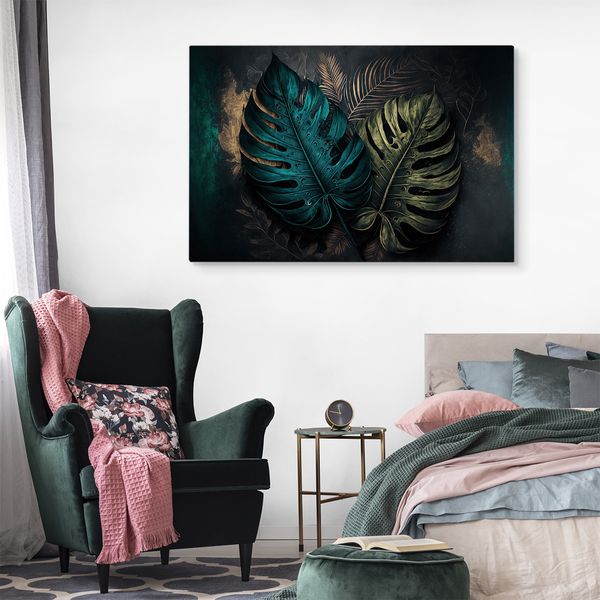 Obraz Canvas Do Jadalni ABSTRAKCJA Liście Monstera 70cm x 50cm zdjęcie 5