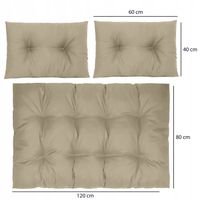 PODUSZKI OGRODOWE NA PALETY MEBLE Z EURO PALET 120x80 CM WODOODPORNE ZESTAW
