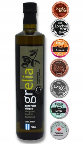 Doskonała oliwa z oliwek Grecka 0,3% Extra Virgin 750 ml. data do 05/26 na Arena.pl