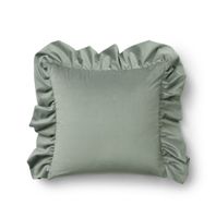 Dekoracyjna poszewka welurowa z falbaną Werona Belle – szałwiowa