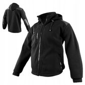 Polar męski roboczy czarny BLUZA POLAROWA męska z Odpinanym Kapturem Ciepły