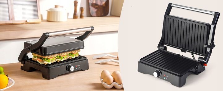 OPIEKACZ TOSTER GRILL DO KANAPEK PANINI ELEKTRYCZNY ROZKŁADANY 180° zdjęcie 10