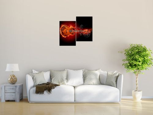 Obraz drukowany Płonąca gitara najtaniej na Arena.pl