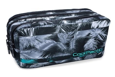 Piórnik szkolny - saszetka trzykomorowa Coolpack Primus Palm Trees Mint, B60004