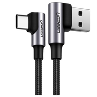 Kabel USB do USB-C, kątowy UGREEN US176, 3A, 2m (czarny)