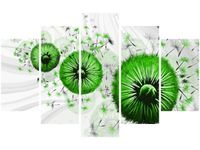 70 100CM OBRAZ 5 ELEM ZIELONE DMUCHAWCE 4 DRUK PŁÓTNO