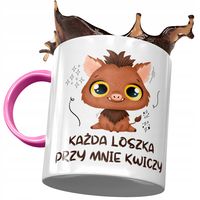 Kubek Różowy Śmieszny Każda Loszka Kwiczy Prezent Z Nadrukiem Ze Zdjęciem