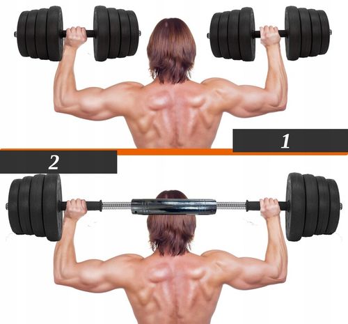 HANTLE DO ĆWICZEŃ REGULOWANE 40kg 2x20 REGULOWANE METALOWE GRYFY SZTANGA na Arena.pl