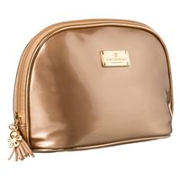 kosmetyczka podróżna w złotym kolorze z wodoodpornego materiału