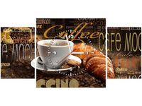 80X40CM ZEGAR PORANNA KAWA OBRAZ