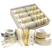 WSTĄŻKA OZDOBNA ŚWIĄTECZNA ZŁOTA 38MM X 2M ARGUS