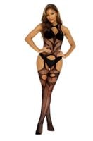 bodystocking siateczkowy softline 2035 czarny one size