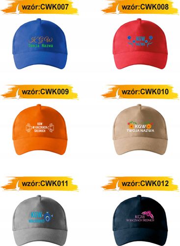 CZAPKA Z HAFTEM z daszkiem KGW koło gospodyń wiejskich + twój napis grafika na Arena.pl
