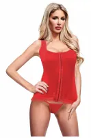 baci bustier red xl - elegancki gorset z koronkowym wykończeniem